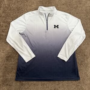 Colosseum Michigan Quarter Zip White Blue Size XL